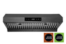 Hauslane 30-Inch Under Cabinet Touch Control Range Hood in Black Stainless Steel with Stainless Steel Filters (UC-PS18BSS-30)