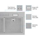 Victory 21-Inch 600 CFM Insert Range Hood with 4-Speed Push Button in Stainless Steel, Bright LED Lights, Auto-Shutoff Timer (Q6-21)