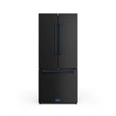 Gordon Ramsay by Thor Kitchen 30-Inch 17.5 cu ft French Door Counter Depth Refrigerator with Ice Maker in Black with Navy Blue Trim (RF3017FFD00-BLU)