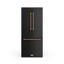 Gordon Ramsay by Thor Kitchen 30-Inch 17.5 cu ft French Door Counter Depth Refrigerator with Ice Maker in Black with Bronze Trim (RF3017FFD00-BRZ)