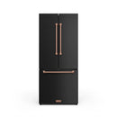 Gordon Ramsay by Thor Kitchen 30-Inch 17.5 cu ft French Door Counter Depth Refrigerator with Ice Maker in Black with Rose Gold Trim (RF3017FFD00-RSG)