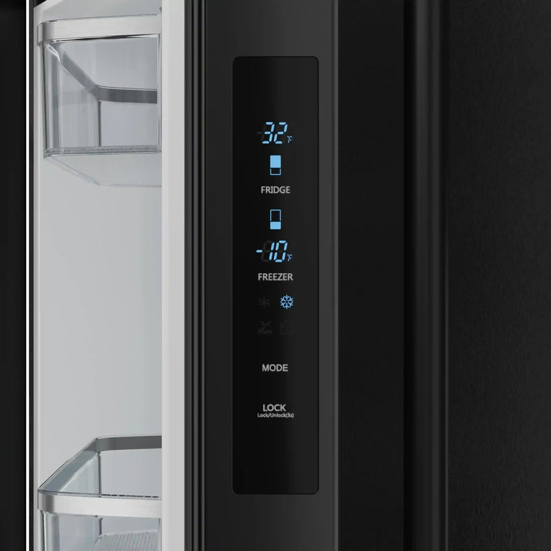 Thor Kitchen Gordon Ramsay Series 30-Inch 17.5 cu ft French Door Counter Depth Refrigerator with Ice Maker in Black (RF3017FFD00)