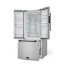Gordon Ramsay by Thor Kitchen 30-Inch 17.5 cu ft French Door Counter Depth Refrigerator with Ice Maker in Stainless Steel with Black Trim (RF3017FFD99-BLK)