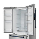 Gordon Ramsay by Thor Kitchen 30-Inch 17.5 cu ft French Door Counter Depth Refrigerator with Ice Maker in Stainless Steel with Navy Blue Trim (RF3017FFD99-BLU)