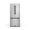 Gordon Ramsay by Thor Kitchen 30-Inch 17.5 cu ft French Door Counter Depth Refrigerator with Ice Maker in Stainless Steel with Navy Blue Trim (RF3017FFD99-BLU)