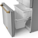 Gordon Ramsay by Thor Kitchen 30-Inch 17.5 cu ft French Door Counter Depth Refrigerator with Ice Maker in Stainless Steel with Bronze Trim (RF3017FFD99-BRZ)