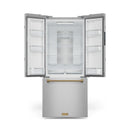 Gordon Ramsay by Thor Kitchen 30-Inch 17.5 cu ft French Door Counter Depth Refrigerator with Ice Maker in Stainless Steel with Bronze Trim (RF3017FFD99-BRZ)