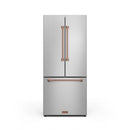 Gordon Ramsay by Thor Kitchen 30-Inch 17.5 cu ft French Door Counter Depth Refrigerator with Ice Maker in Stainless Steel with Rose Gold Trim (RF3017FFD99-RSG)