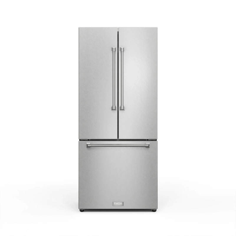 Thor Kitchen Gordon Ramsay Series 30-Inch 17.5 cu ft French Door Counter Depth Refrigerator with Ice Maker in Stainless Steel (RF3017FFD99)