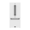 Gordon Ramsay by Thor Kitchen 30-Inch 17.5 Cu. Ft. French Door Counter-Depth Refrigerator with Ice Maker in White with Black Trim (RF3017FFDW-BLK)