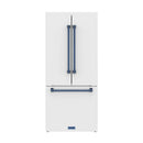 Gordon Ramsay by Thor Kitchen 30-Inch 17.5 Cu. Ft. French Door Counter-Depth Refrigerator with Ice Maker in White with Blue Trim (RF3017FFDW-BLU)