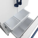 Gordon Ramsay by Thor Kitchen 30-Inch 17.5 Cu. Ft. French Door Counter-Depth Refrigerator with Ice Maker in White with Blue Trim (RF3017FFDW-BLU)
