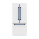 Gordon Ramsay by Thor Kitchen 30-Inch 17.5 Cu. Ft. French Door Counter-Depth Refrigerator with Ice Maker in White with Blue Trim (RF3017FFDW-BLU)