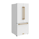 Gordon Ramsay by Thor Kitchen 30-Inch 17.5 Cu. Ft. French Door Counter-Depth Refrigerator with Ice Maker in White with Bronze Trim (RF3017FFDW-BRZ)