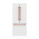 Gordon Ramsay by Thor Kitchen 30-Inch 17.5 Cu. Ft. French Door Counter-Depth Refrigerator with Ice Maker in White with Rose Gold Trim (RF3017FFDW-RSG)