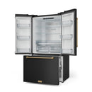 Gordon Ramsay by Thor Kitchen 36-Inch 20.3 cu ft French Door Counter Depth Refrigerator with Ice Maker in Black with Bronze Trim (RF3621CTD00-BRZ)