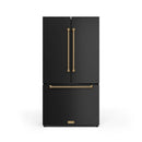 Gordon Ramsay by Thor Kitchen 36-Inch 20.3 cu ft French Door Counter Depth Refrigerator with Ice Maker in Black with Bronze Trim (RF3621CTD00-BRZ)