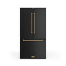 Gordon Ramsay by Thor Kitchen 3-Piece Appliance Package - 48-Inch Gas Range with Liquid Propane Kit with Double Oven, 36-Inch Refrigerator, and Dishwasher in Black with Bronze Trim