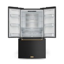 Gordon Ramsay by Thor Kitchen 36-Inch 20.3 cu ft French Door Counter Depth Refrigerator with Ice Maker in Black with Bronze Trim (RF3621CTD00-BRZ)
