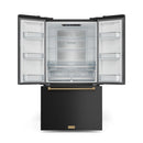 Gordon Ramsay by Thor Kitchen 3-Piece Appliance Package - 36-Inch Gas Range with Tilt Panel, 36-Inch Refrigerator, and Dishwasher in Black with Bronze Trim