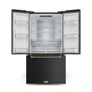 Gordon Ramsay by Thor Kitchen 3-Piece Appliance Package - 30-Inch Gas Range with Liquid Propane Kit, Tilt Panel, 36-Inch Refrigerator, and Dishwasher in Black with Bronze Trim