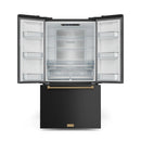 Gordon Ramsay by Thor Kitchen 3-Piece Appliance Package - 36-Inch Gas Range with Liquid Propane Kit, Tilt Panel, 36-Inch Refrigerator, and Dishwasher in Black with Bronze Trim