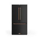 Gordon Ramsay by Thor Kitchen 36-Inch 20.3 cu ft French Door Counter Depth Refrigerator with Ice Maker in Black with Rose Gold Trim (RF3621CTD00-RSG)