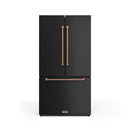 Gordon Ramsay by Thor Kitchen 3-Piece Appliance Package - 48-Inch Gas Range with Liquid Propane Kit with Double Oven, 36-Inch Refrigerator, and Dishwasher in Black with Rose Gold Trim