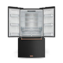 Gordon Ramsay by Thor Kitchen 3-Piece Appliance Package - 48-Inch Gas Range with Liquid Propane Kit with Double Oven, 36-Inch Refrigerator, and Dishwasher in Black with Rose Gold Trim