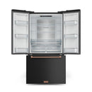 Gordon Ramsay by Thor Kitchen 3-Piece Appliance Package - 30-Inch Gas Range with Tilt Panel, 36-Inch Refrigerator, and Dishwasher in Black with Rose Gold Trim