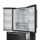 Gordon Ramsay by Thor Kitchen 3-Piece Appliance Package - 48-Inch Gas Range with Liquid Propane Kit with Double Oven, 36-Inch Refrigerator, and Dishwasher in Black with Rose Gold Trim