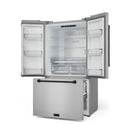 Gordon Ramsay by Thor Kitchen 36-Inch 20.3 cu ft French Door Counter Depth Refrigerator with Ice Maker in Stainless Steel with Black Trim (RF3621CTD99-BLK)