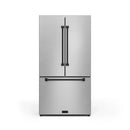 Gordon Ramsay by Thor Kitchen 3-Piece Appliance Package - 36-Inch Gas Range with Liquid Propane Kit, Tilt Panel, 36-Inch Refrigerator, and Dishwasher in Stainless Steel with Black Trim