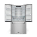 Gordon Ramsay by Thor Kitchen 3-Piece Appliance Package - 30-Inch Gas Range with Tilt Panel, 36-Inch Refrigerator, and Dishwasher in Stainless Steel with Black Trim