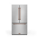 Gordon Ramsay by Thor Kitchen 36-Inch 20.3 cu ft French Door Counter Depth Refrigerator with Ice Maker in Stainless Steel with Rose Gold Trim (RF3621CTD99-RSG)