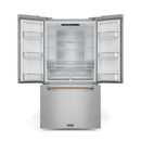 Gordon Ramsay by Thor Kitchen 3-Piece Appliance Package - 36-Inch Electric Range with Tilt Panel Touch Control, 36-Inch Refrigerator, and Dishwasher in Stainless Steel with Rose Gold Trim