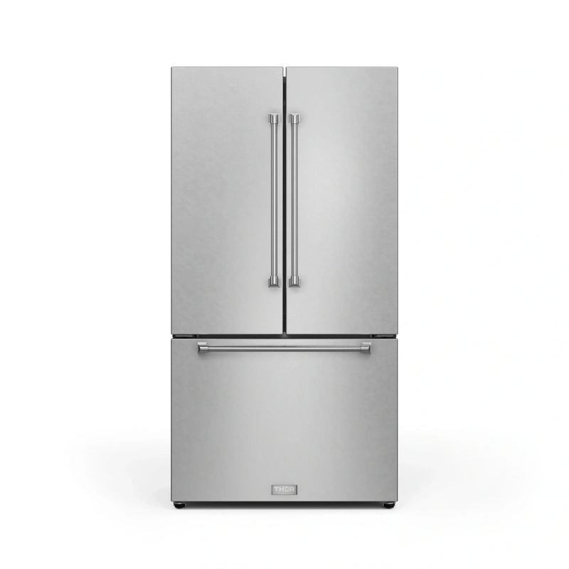 Gordon Ramsay by Thor Kitchen 3-Piece Appliance Package - 30-Inch Gas Range with Liquid Propane Kit, Tilt Panel, 36-Inch Refrigerator, and Dishwasher in Stainless Steel