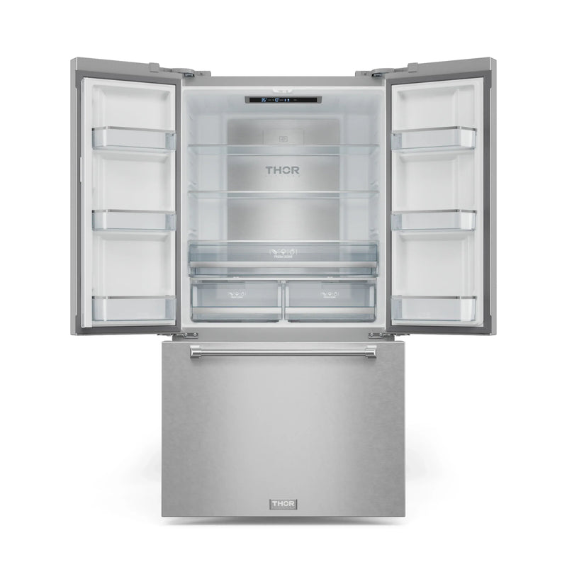 Gordon Ramsay by Thor Kitchen 3-Piece Appliance Package - 30-Inch Gas Range with Liquid Propane Kit, Tilt Panel, 36-Inch Refrigerator, and Dishwasher in Stainless Steel