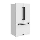 Gordon Ramsay by Thor Kitchen 36-Inch 20.3 Cu. Ft. French Door Counter-Depth Refrigerator with Ice Maker in White with Black Trim (RF3621CTDW-BLK)
