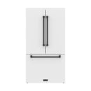 Gordon Ramsay by Thor Kitchen 36-Inch 20.3 Cu. Ft. French Door Counter-Depth Refrigerator with Ice Maker in White with Black Trim (RF3621CTDW-BLK)
