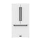 Gordon Ramsay by Thor Kitchen 36-Inch 20.3 Cu. Ft. French Door Counter-Depth Refrigerator with Ice Maker in White with Black Trim (RF3621CTDW-BLK)