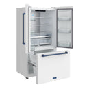 Gordon Ramsay by Thor Kitchen 36-Inch 20.3 Cu. Ft. French Door Counter-Depth Refrigerator with Ice Maker in White with Blue Trim (RF3621CTDW-BLU)