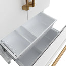 Gordon Ramsay by Thor Kitchen 36-Inch 20.3 Cu. Ft. French Door Counter-Depth Refrigerator with Ice Maker in White with Bronze Trim (RF3621CTDW-BRZ)