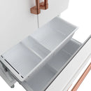 Gordon Ramsay by Thor Kitchen 36-Inch 20.3 Cu. Ft. French Door Counter-Depth Refrigerator with Ice Maker in White with Rose Gold Trim (RF3621CTDW-RSG)