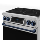 Gordon Ramsay by Thor Kitchen 3-Piece Appliance Package - 30-Inch Electric Range with Tilt Panel Touch Control, 36-Inch Refrigerator, and Dishwasher in Stainless Steel with Blue Trim