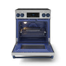 Gordon Ramsay by Thor Kitchen 30-Inch Professional Electric Range with Tilt Panel Touch Control and 6.0 Cu. Ft. Oven with Air Fryer and Self Clean in Stainless Steel with Navy Blue Trim (RSE30-BLU)