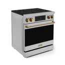 Gordon Ramsay by Thor Kitchen 30-Inch Professional Electric Range with Tilt Panel Touch Control and 6.0 Cu. Ft. Oven with Air Fryer and Self Clean in Stainless Steel with Bronze Trim (RSE30-BRZ)