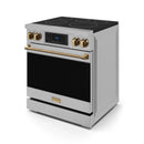 Gordon Ramsay by Thor Kitchen 30-Inch Professional Electric Range with Tilt Panel Touch Control and 6.0 Cu. Ft. Oven with Air Fryer and Self Clean in Stainless Steel with Bronze Trim (RSE30-BRZ)