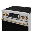 Gordon Ramsay by Thor Kitchen 30-Inch Professional Electric Range with Tilt Panel Touch Control and 6.0 Cu. Ft. Oven with Air Fryer and Self Clean in Stainless Steel with Bronze Trim (RSE30-BRZ)