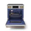 Gordon Ramsay by Thor Kitchen 3-Piece Appliance Package - 30-Inch Electric Range with Tilt Panel Touch Control, 36-Inch Refrigerator, and Dishwasher in Stainless Steel with Bronze Trim